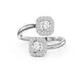 Two Stone Bypass Style Ascher Diamond Fashion Ring