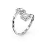 Two Stone Bypass Style Ascher Diamond Fashion Ring