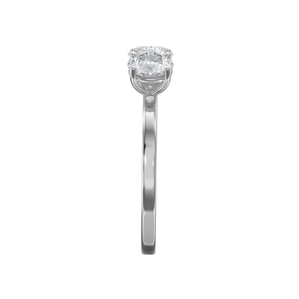 Three-Stone Round Brilliant-Cut Diamond Fashion Ring