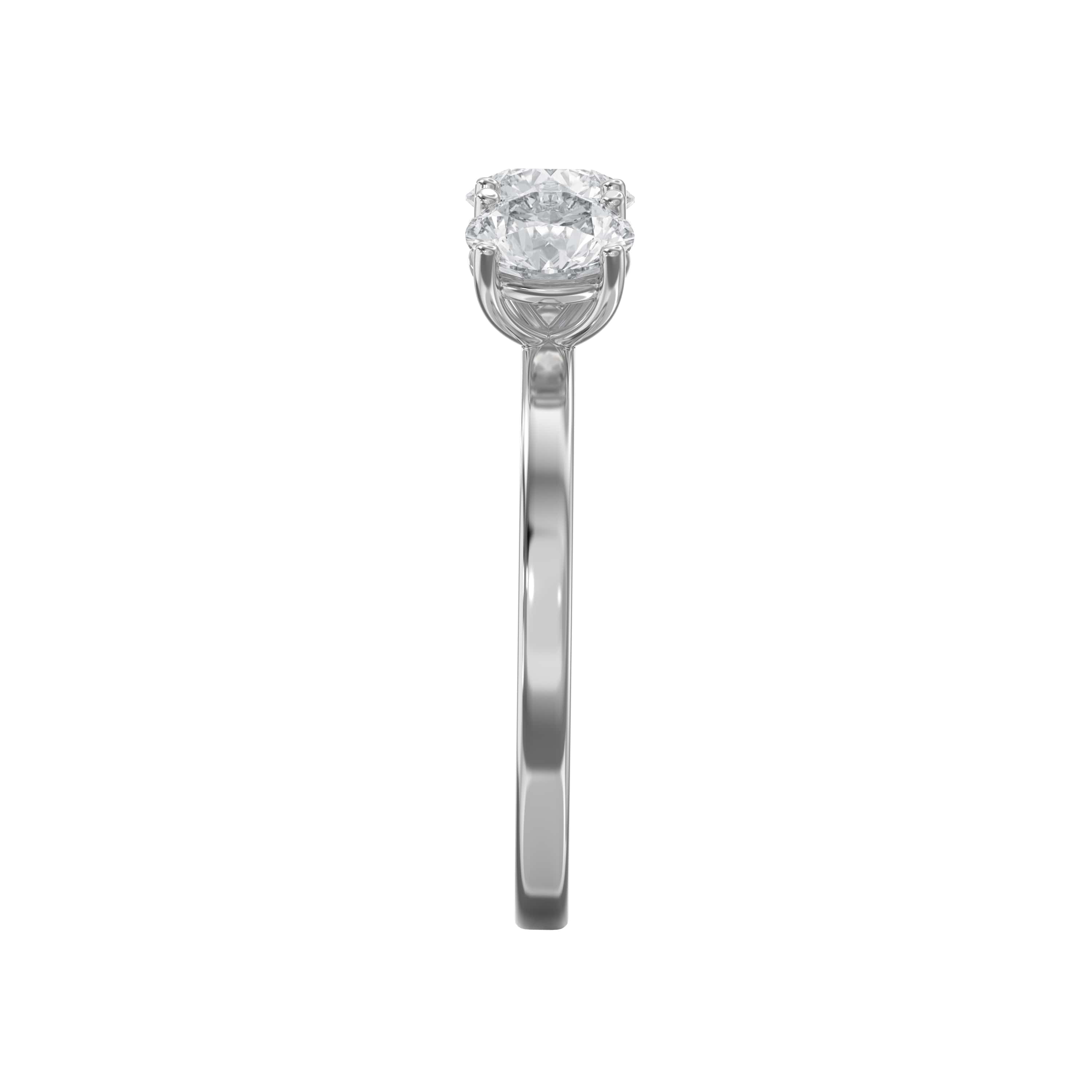 Three-Stone Round Brilliant-Cut Diamond Fashion Ring