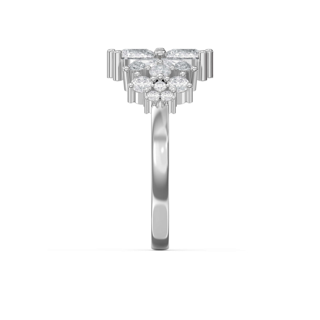 Luxury Statement Floral Diamond Design Fashion Ring