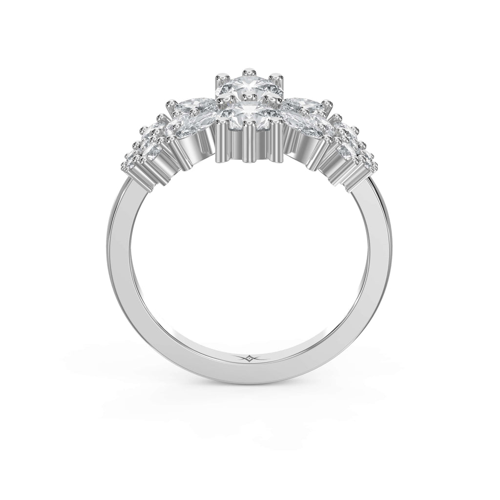 Luxury Statement Floral Diamond Design Fashion Ring