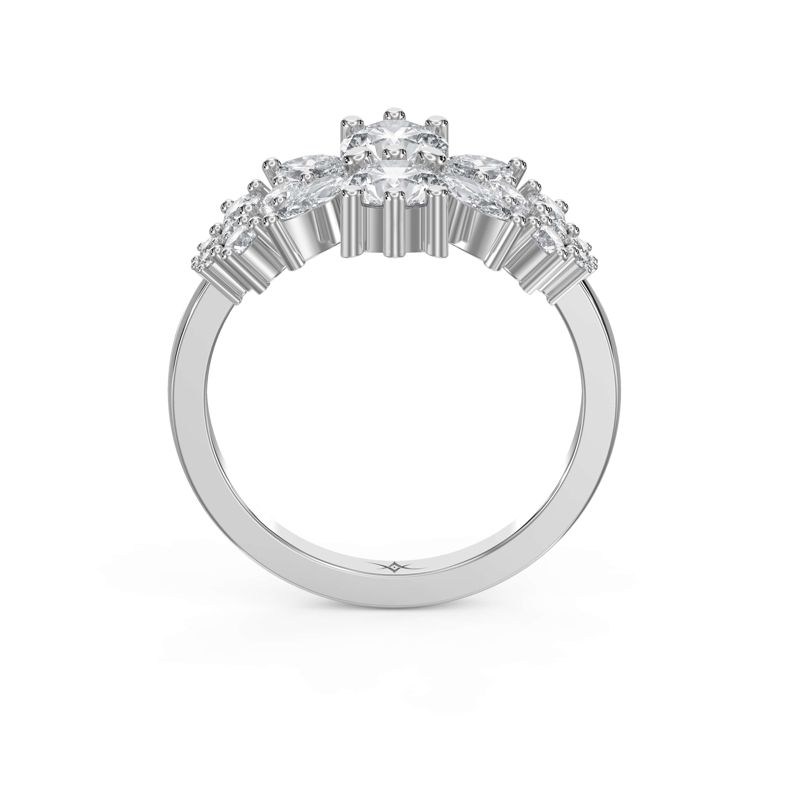 Luxury Statement Floral Diamond Design Fashion Ring