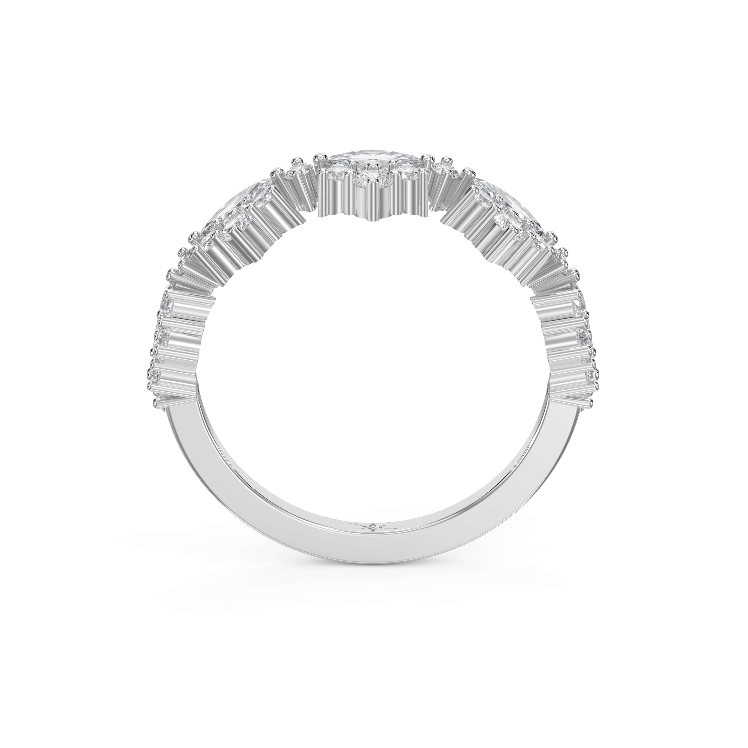 Marquise & Round Diamond Stackable Design Fashion Ring