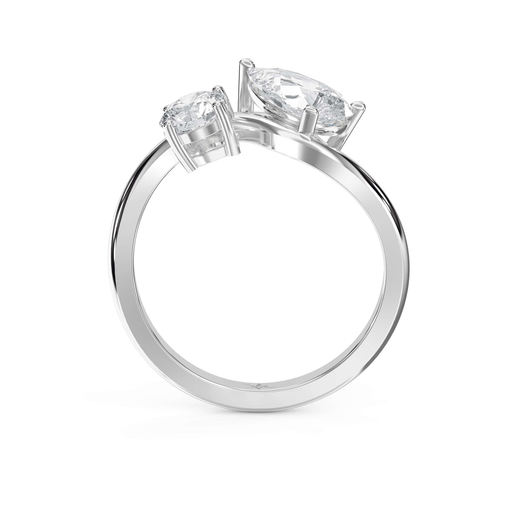 Toi et Moi Pear & Round Diamond Fashion Ring