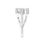 Elegant Two-Stone Diamond Split Shank Double Round Cut Ring with Pavé Band