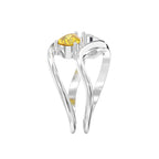 Modern Bypass Pear Cut Yellow & White Diamond Toi et Moi Ring
