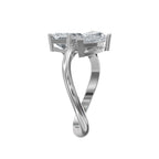 Toi et Moi  Emerald and Pear Shape Diamonds Fashion Ring