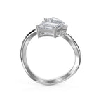 Toi et Moi  Emerald and Pear Shape Diamonds Fashion Ring