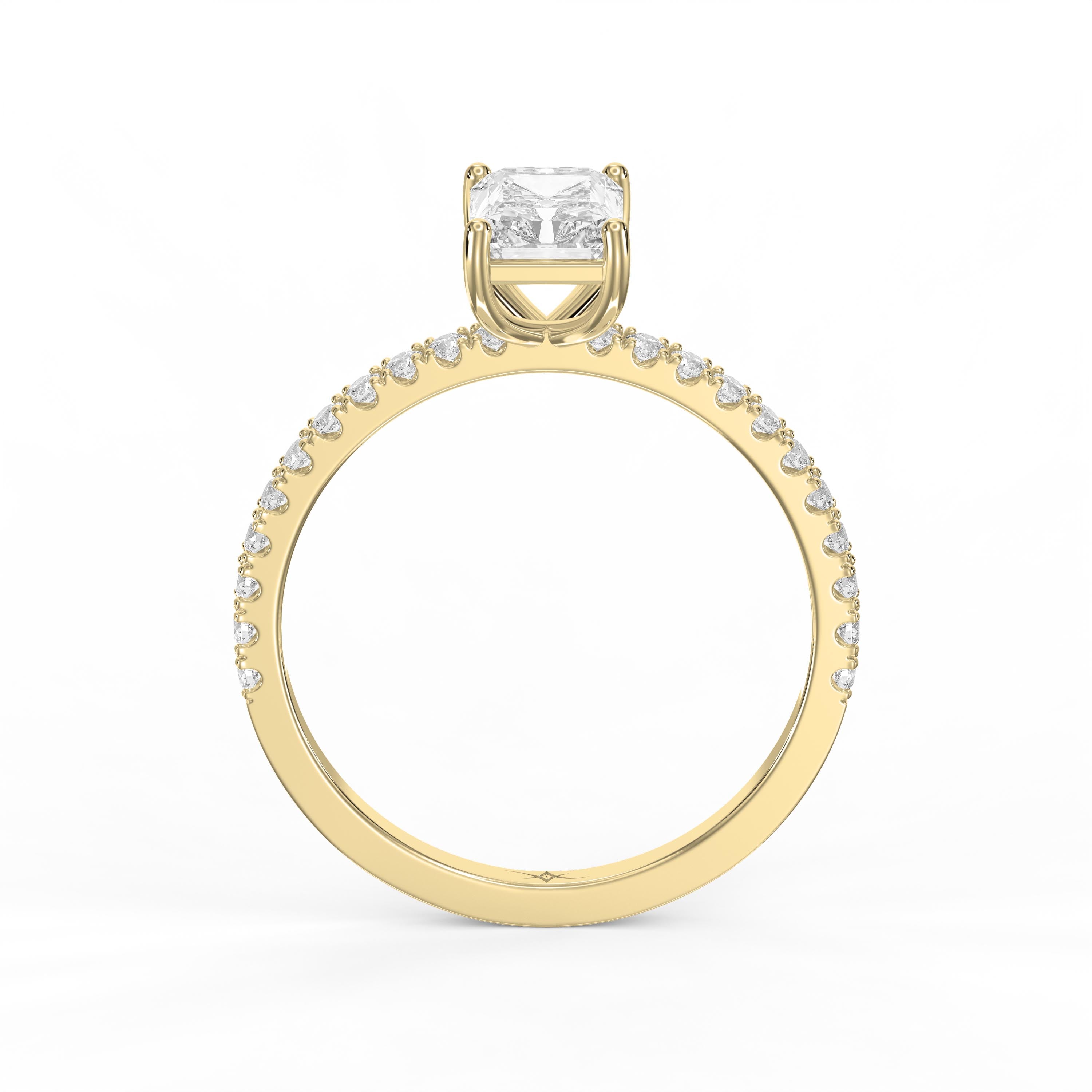 Radiant Cut Lab Grown Diamond Engagement Ring