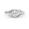 Modern Three-Stone Diamond Bypass Unique Swirl Design