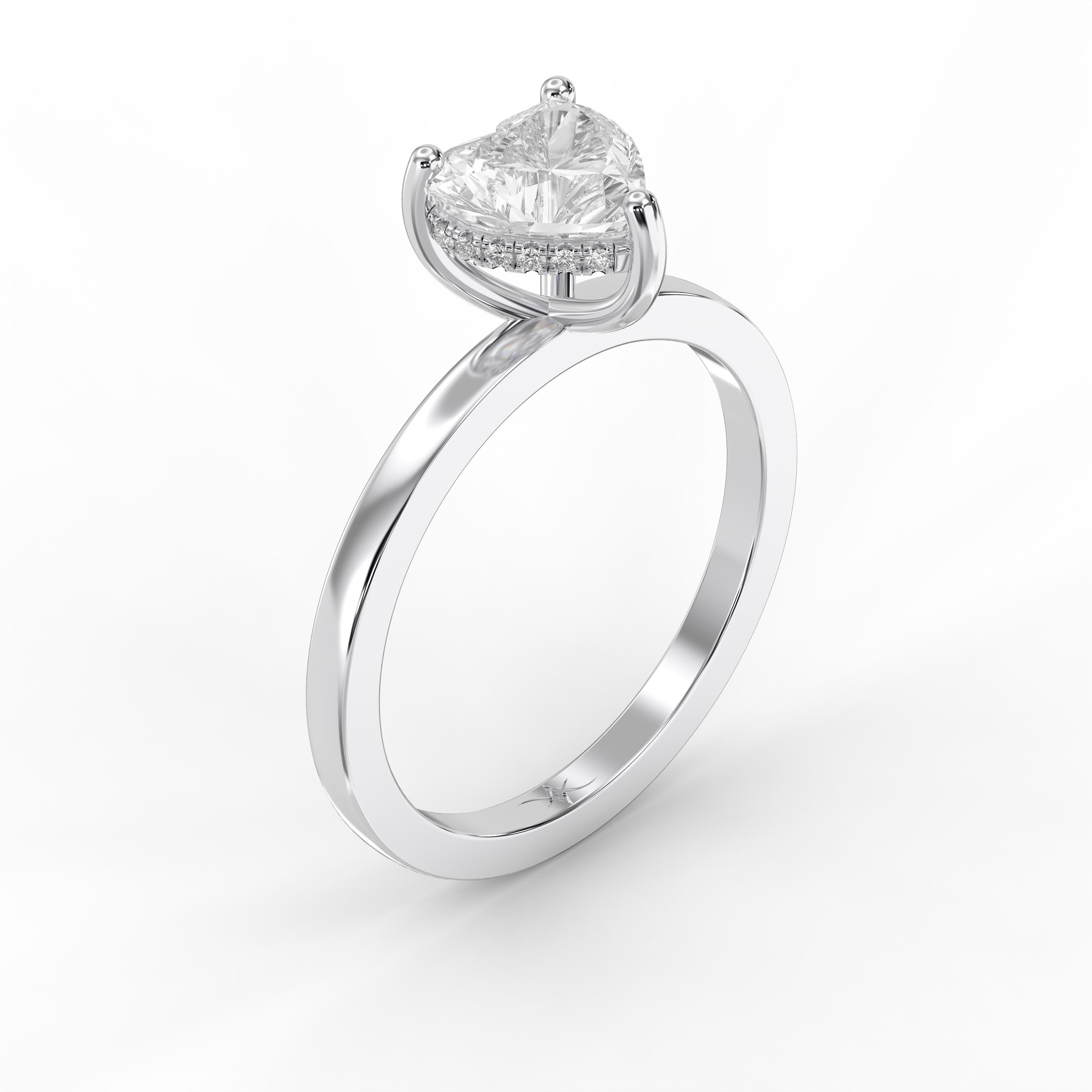 Amour Whisper Heart Hidden Halo Ring