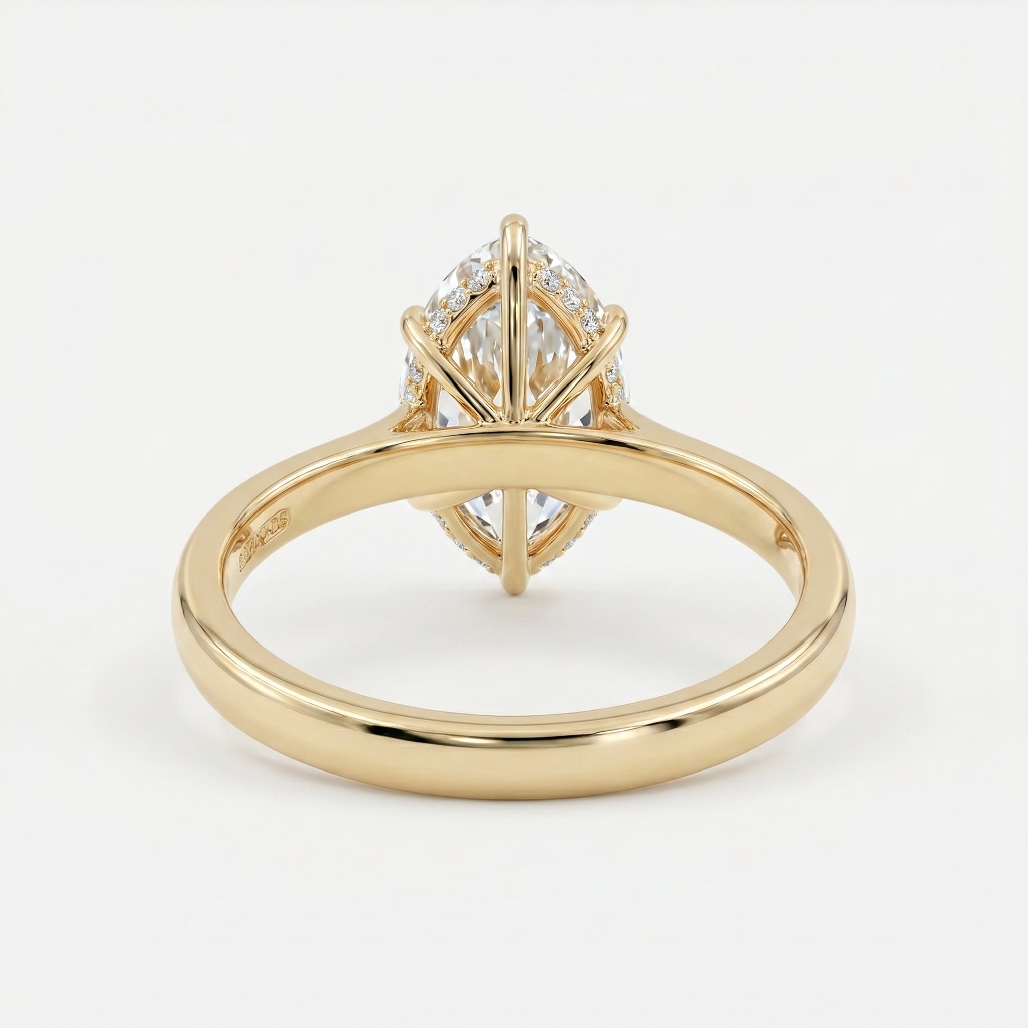 Dutch Marquise Cut Hidden Halo Lab Diamond Engagement Ring