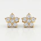 Luxury floral diamond earrings displayed in premium gift box for elegant jewelry gifting presentation
