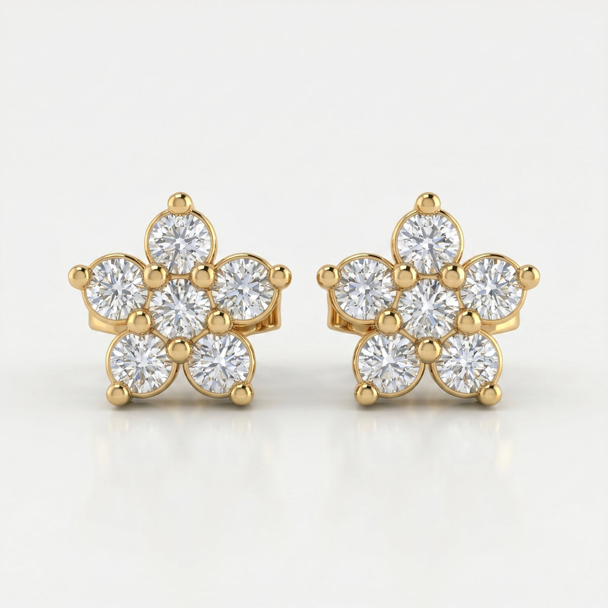 Luxury floral diamond earrings displayed in premium gift box for elegant jewelry gifting presentation