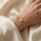 Detailed view of luxury bracelet clasp and fine chain craftsmanship in polished gold