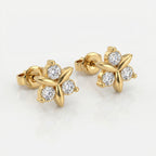 Gift-ready floral stud earrings displayed in premium jewelry box with elegant luxury presentation