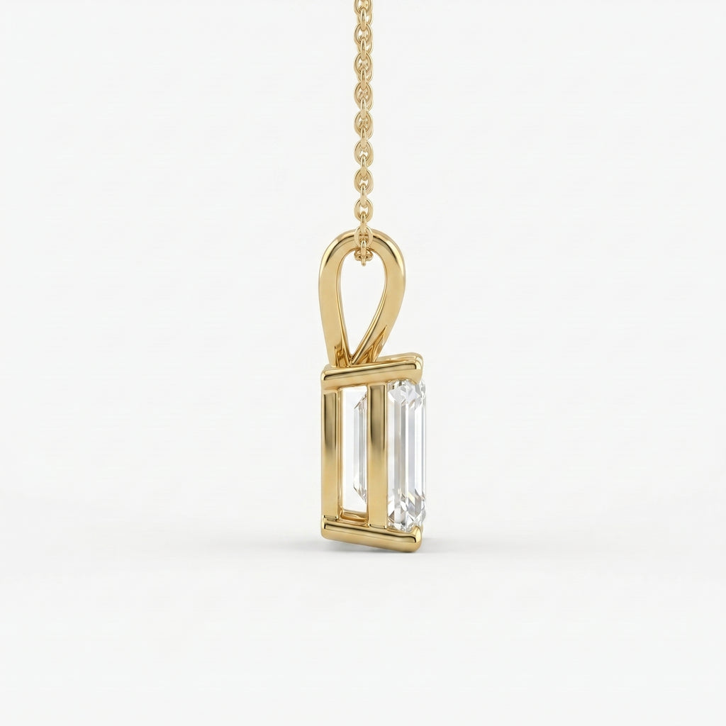 Emerald Cut Diamond Pendant Necklace