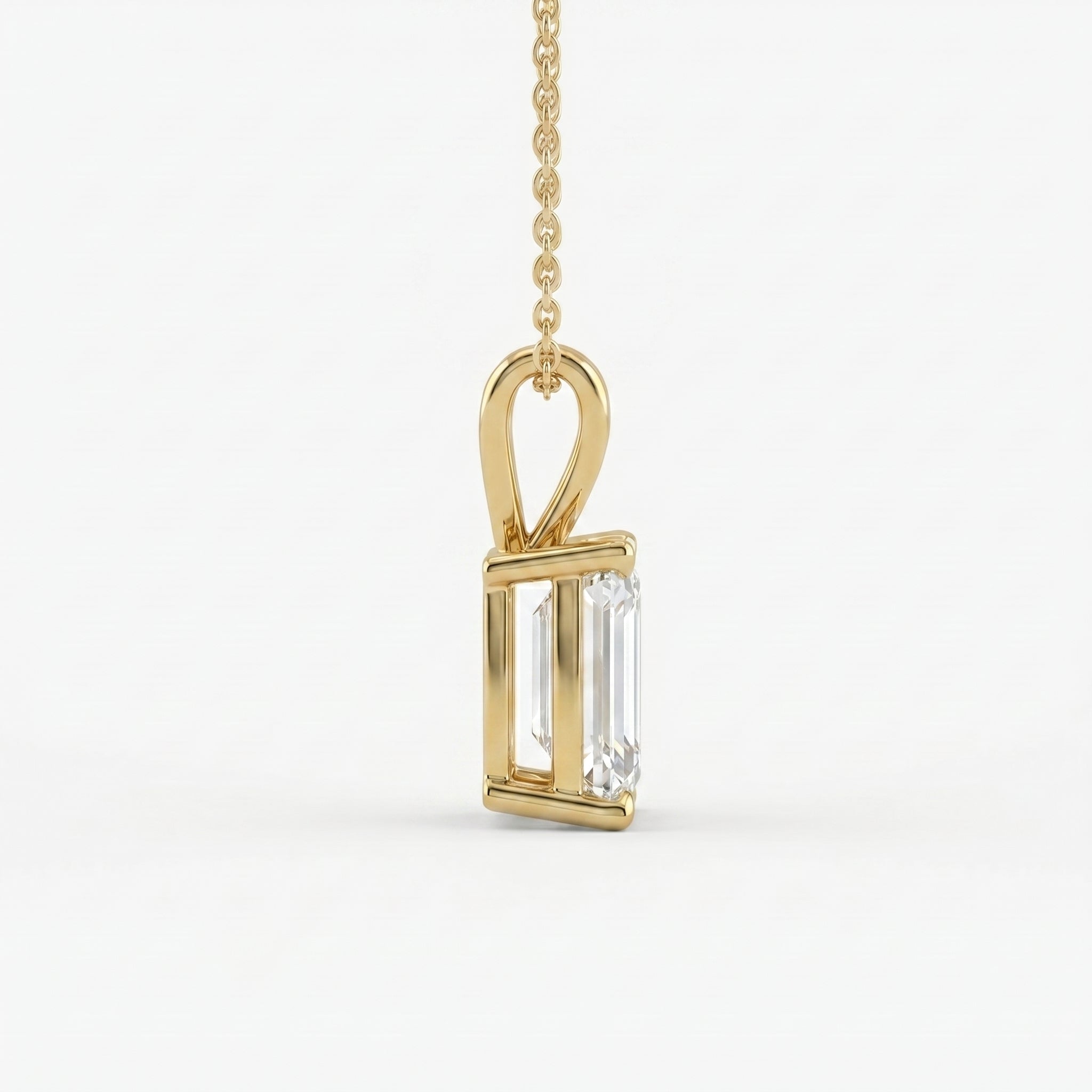 Emerald Cut Diamond Pendant Necklace