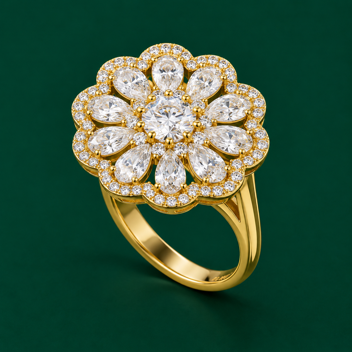 Marguerite Cluster Ring, view 2