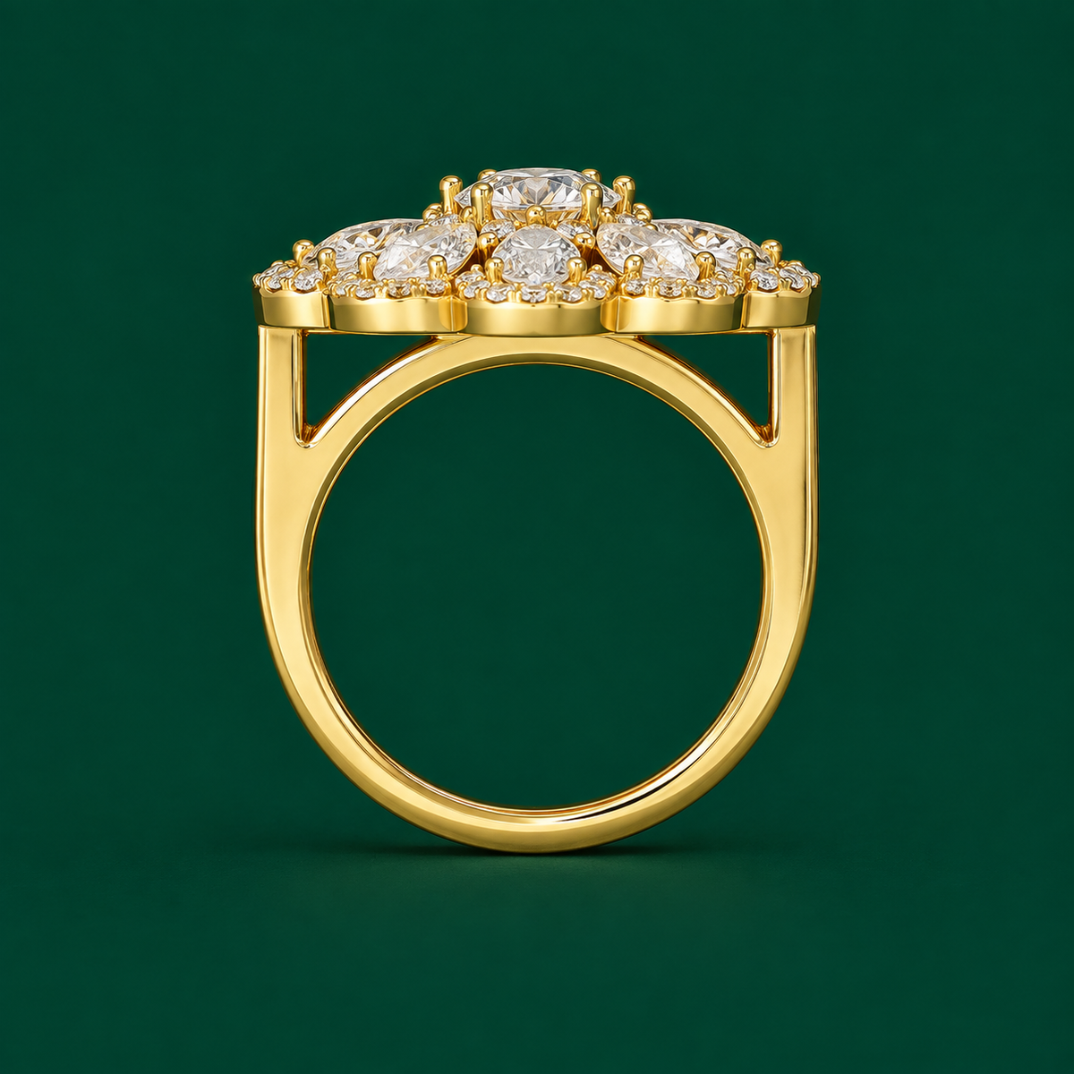 Marguerite Cluster Ring, view 3
