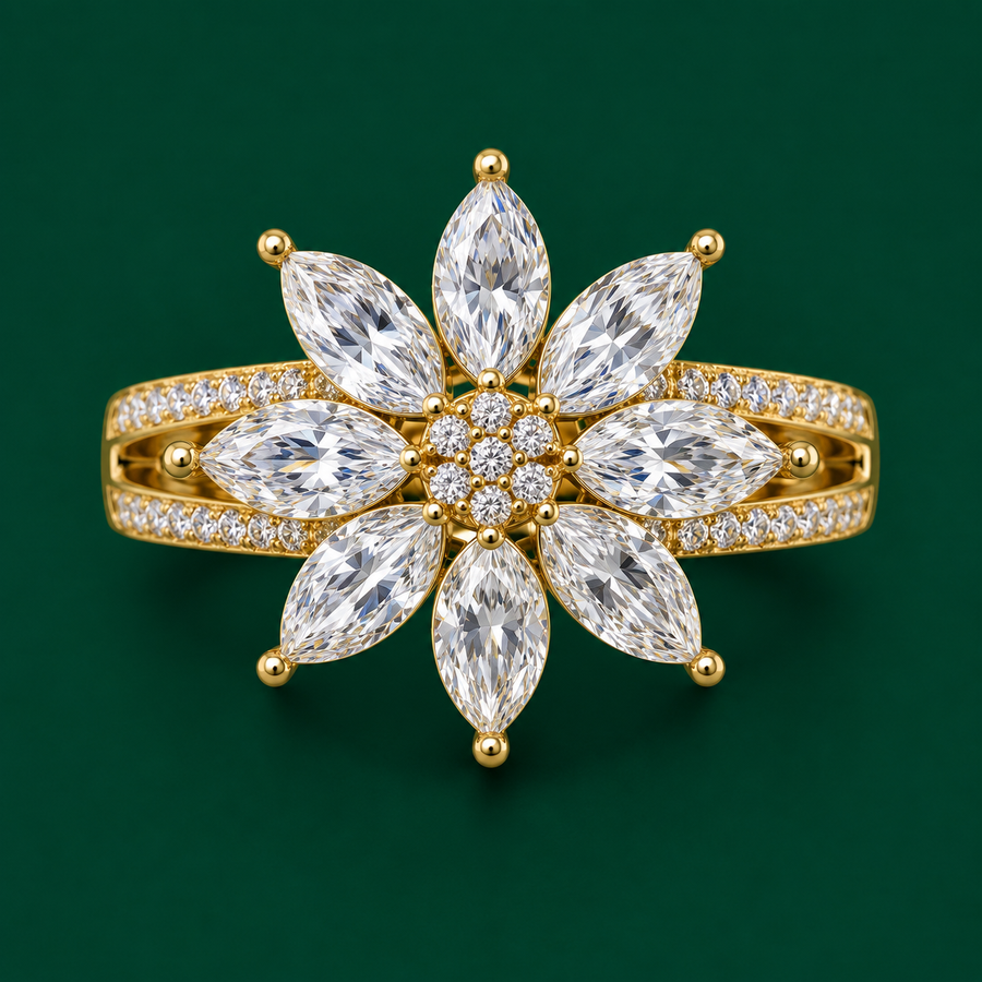 Marquise Blossom Ring