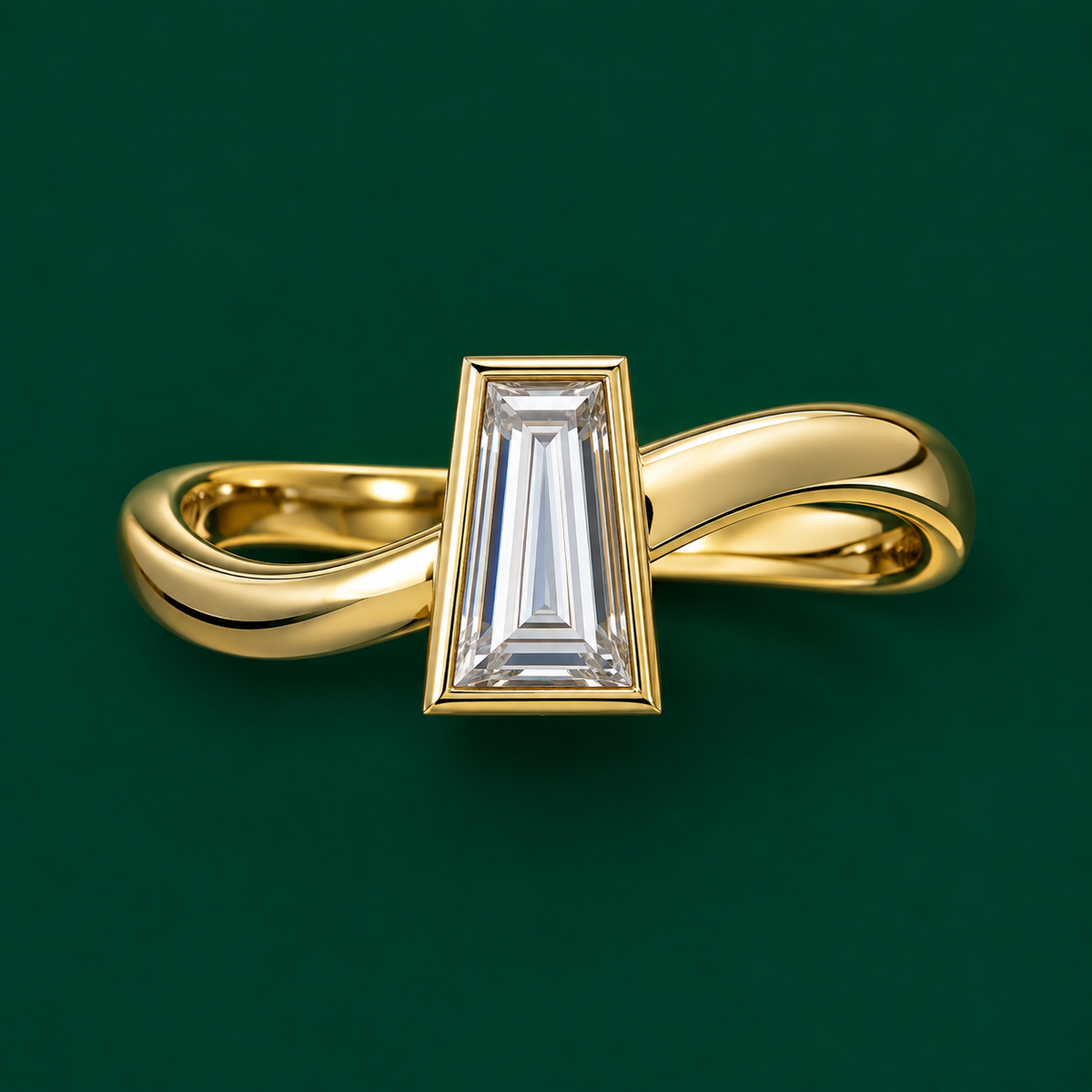 Tapered Baguette Twist Ring