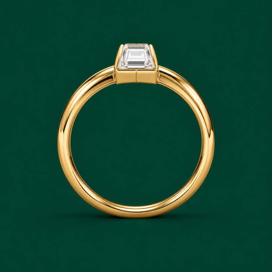 Tapered Baguette Twist Ring