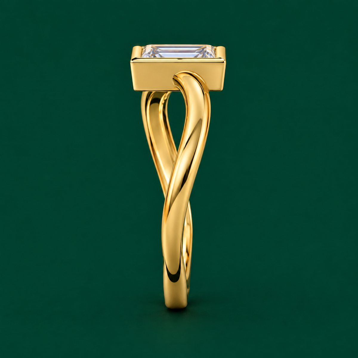Tapered Baguette Twist Ring, view 4