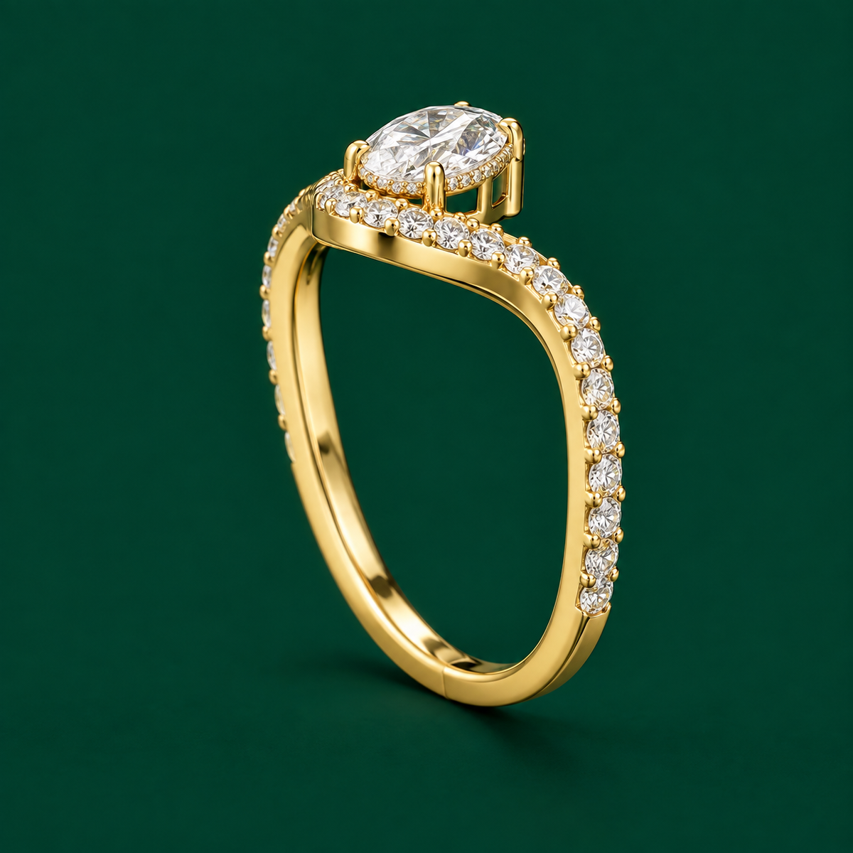Oval Chevron Ring, view 4