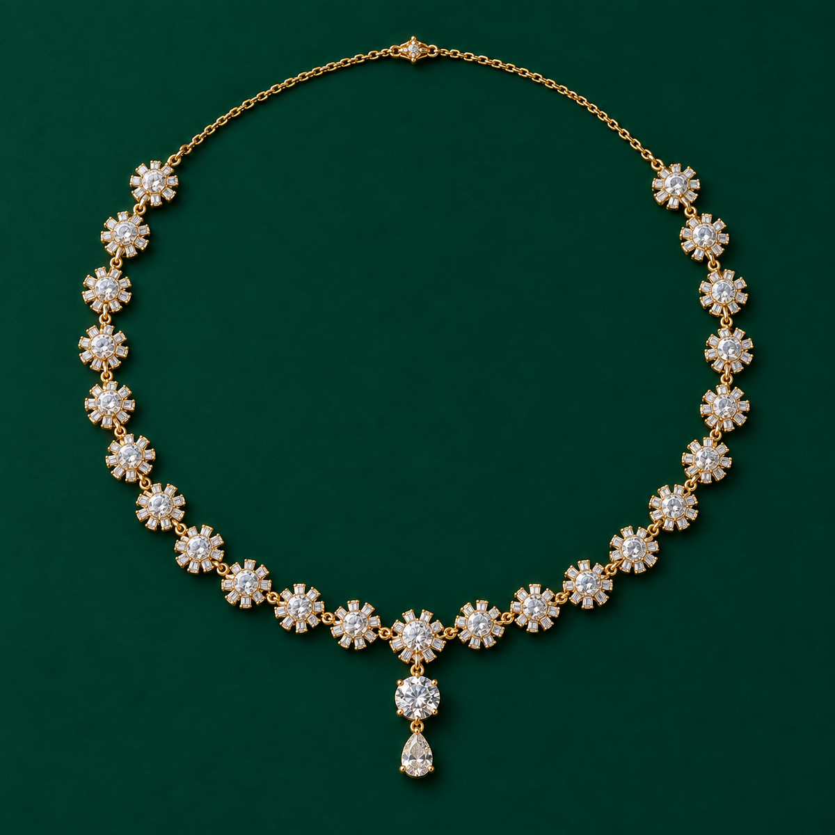 Flower Station Drop Necklace