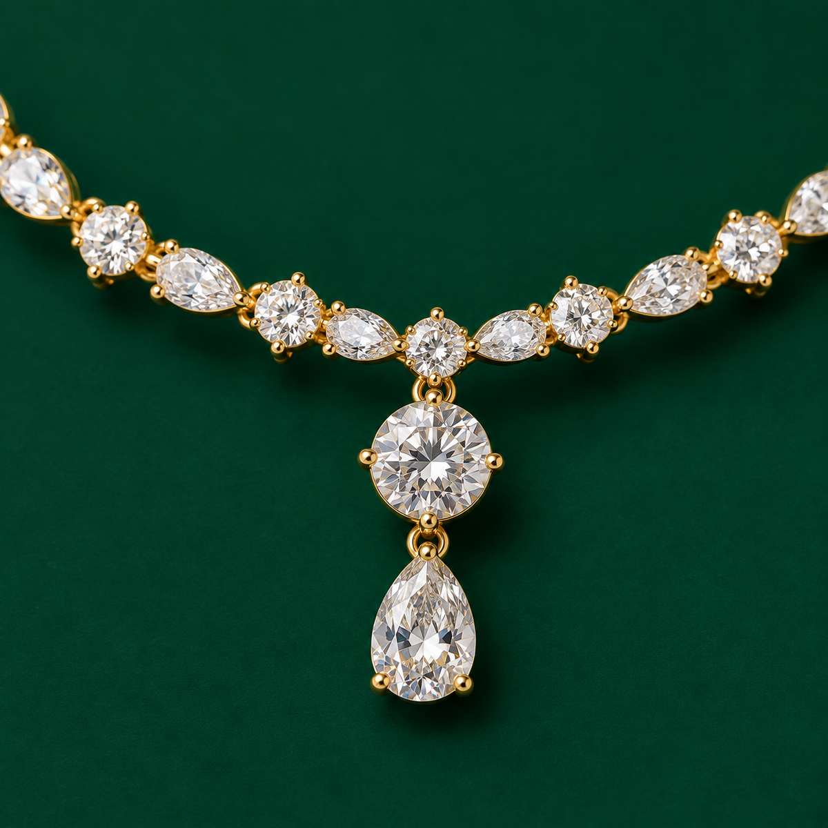 Graduated Pear Drop Necklace, view 2