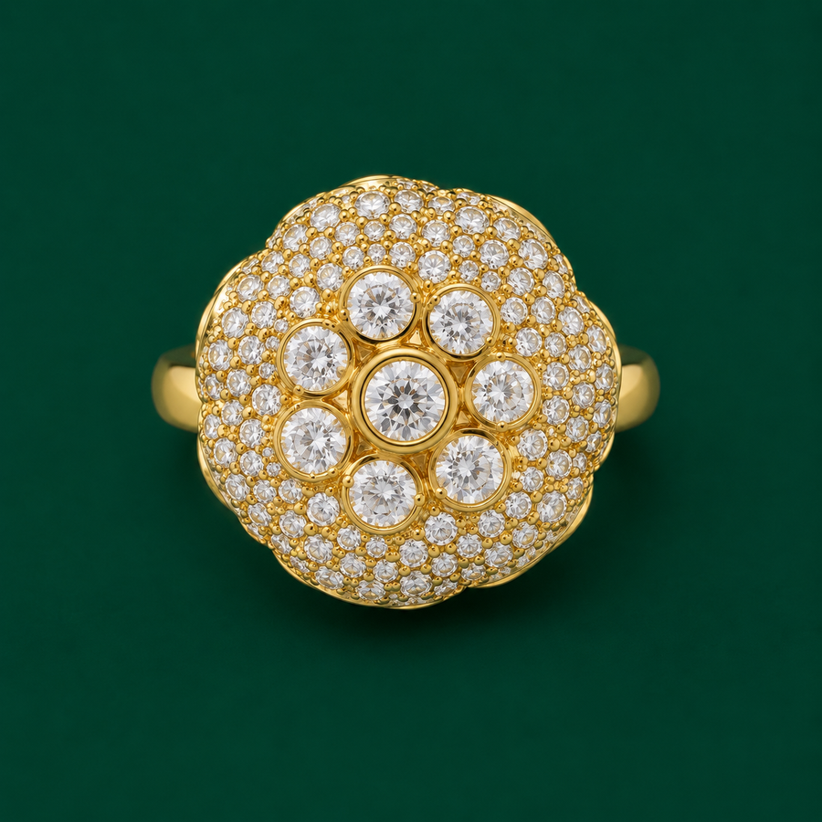 Pavé Dome Cluster Ring
