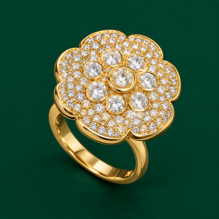 Pavé Dome Cluster Ring