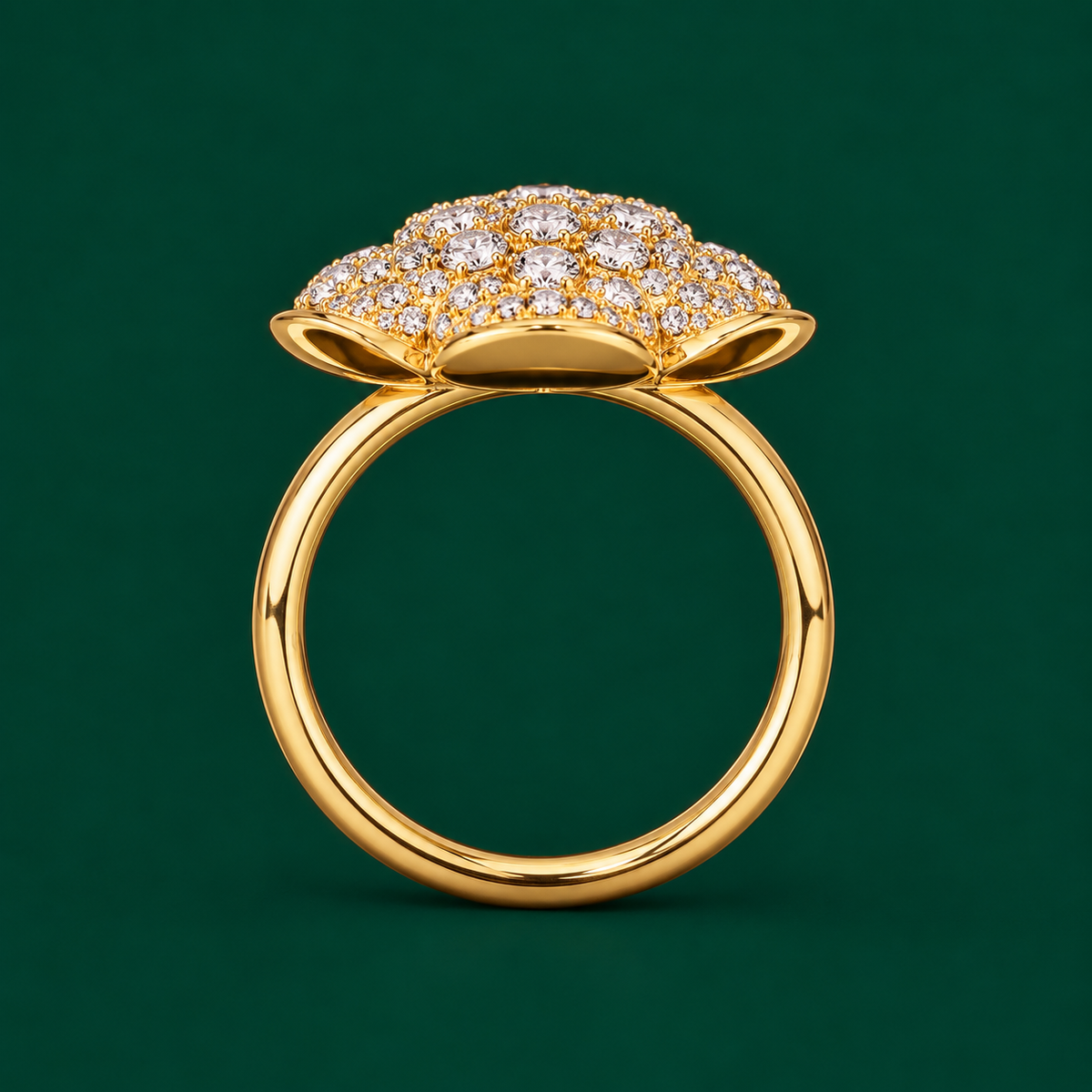 Pavé Dome Cluster Ring, view 3