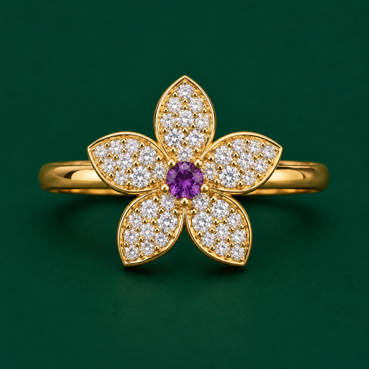 Amethyst Orchid Ring