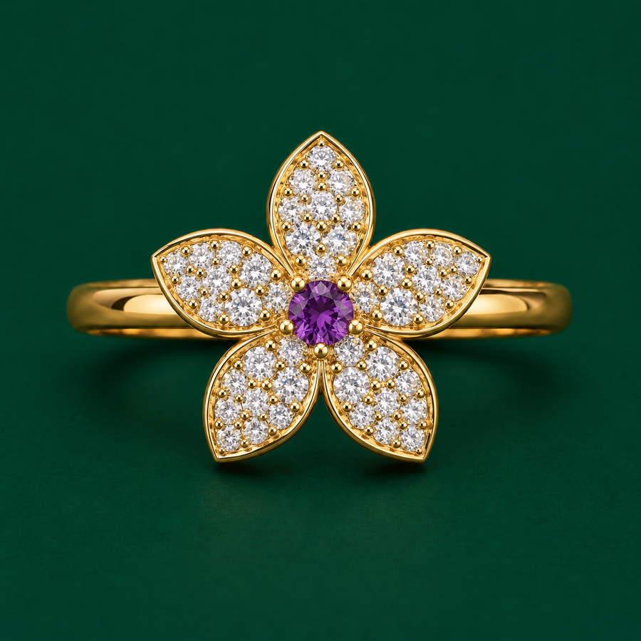 Amethyst Orchid Ring