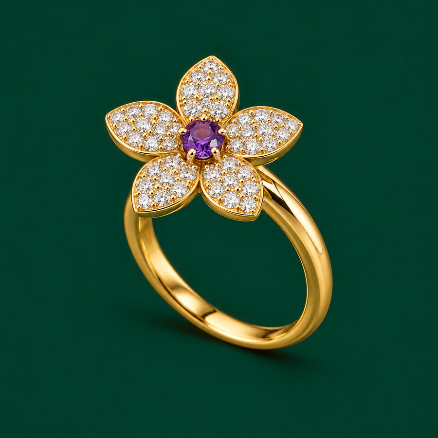Amethyst Orchid Ring