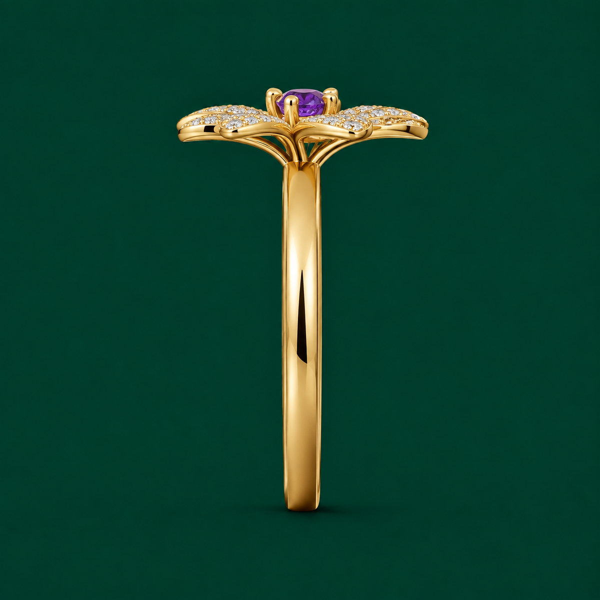 Amethyst Orchid Ring, view 3