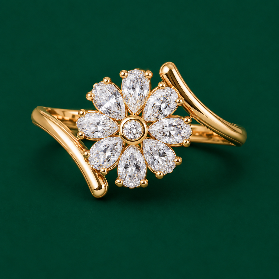 Marquise Cluster Bypass Ring