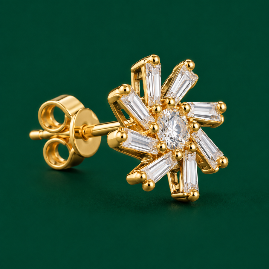 Pinwheel Baguette Studs