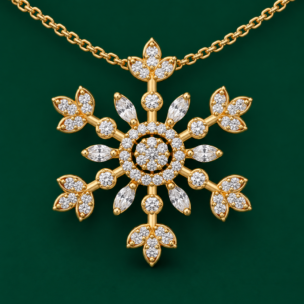 Snowflake Pendant Necklace, view 2