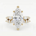 Marquise Diamond Bridal Set Statement Side Stone Engagement Ring