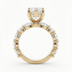 Marquise Diamond Bridal Set Statement Side Stone Engagement Ring