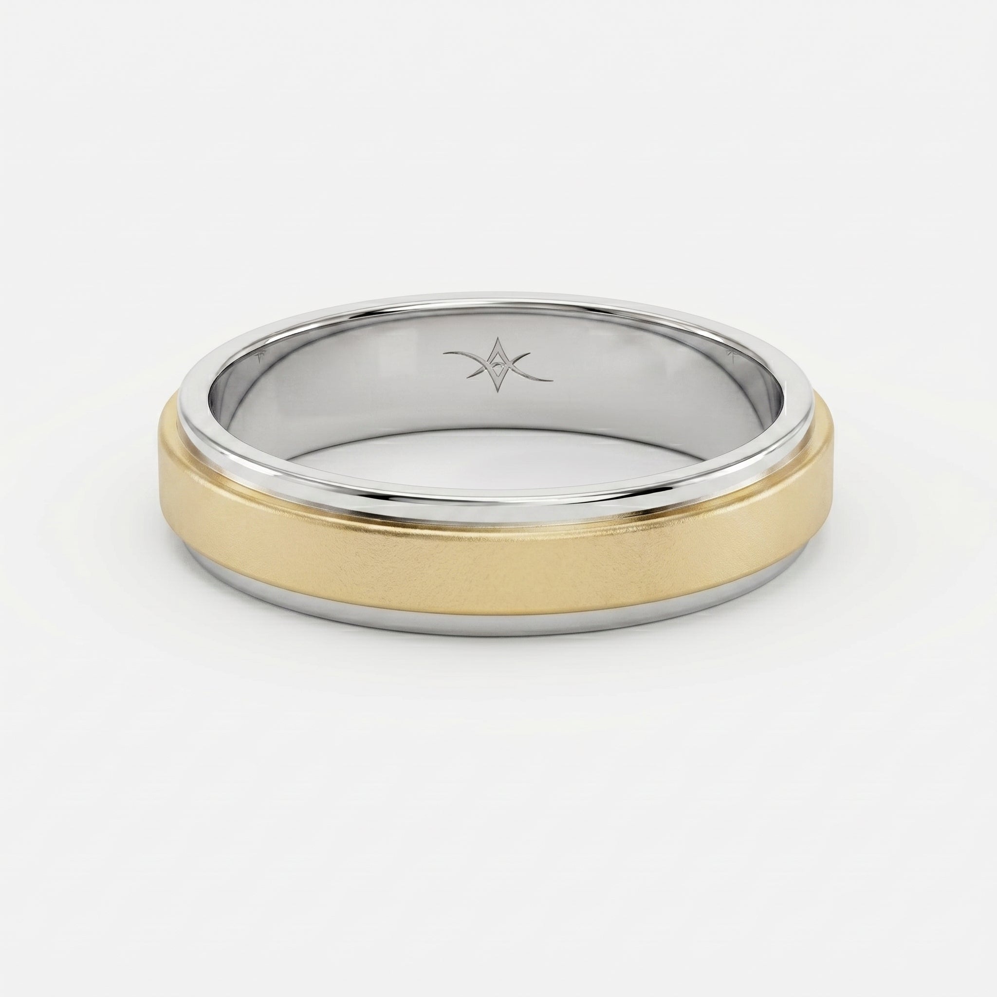 Two-Tone Wedding Band Crafted Entirely Metal band