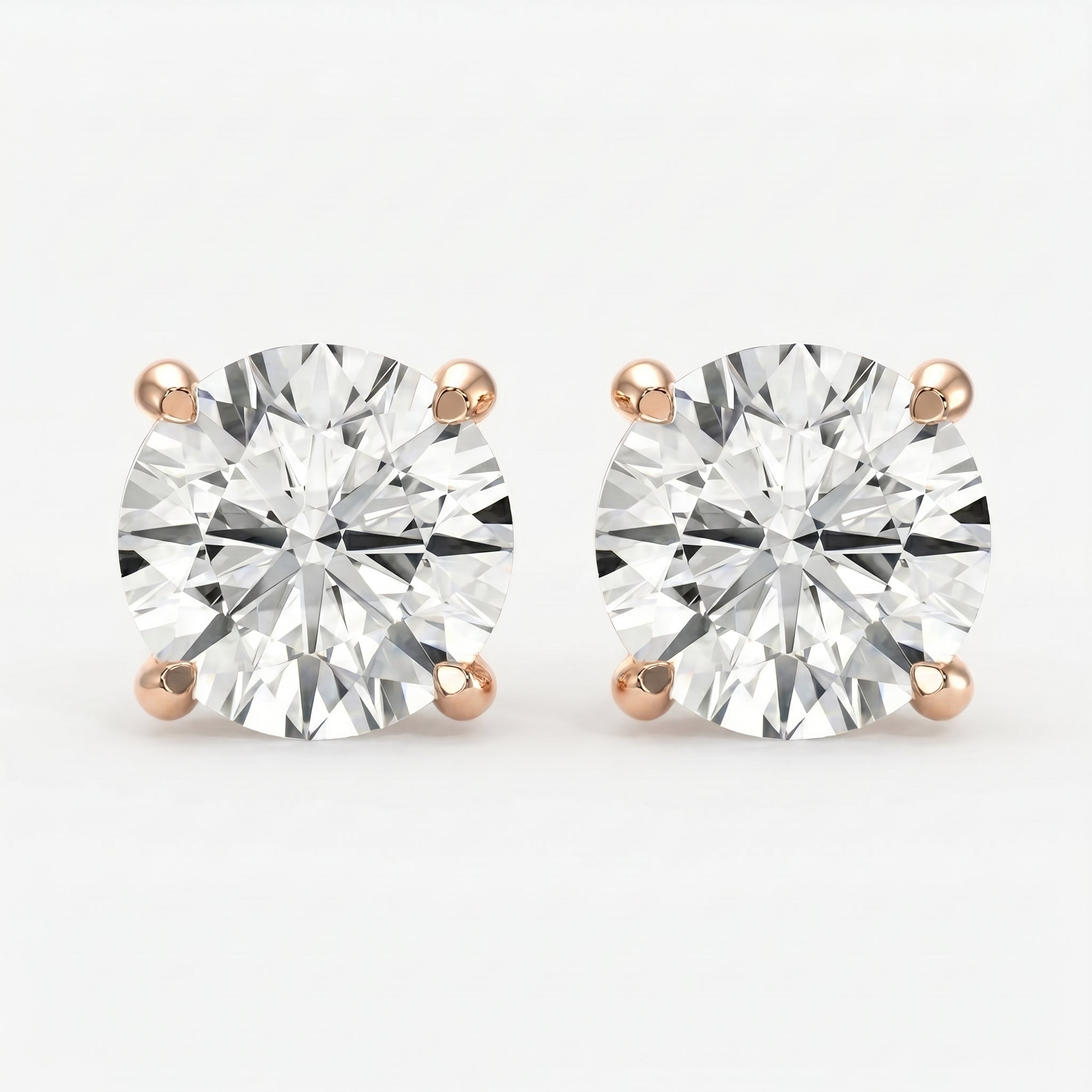 Round Diamond Earring Stud