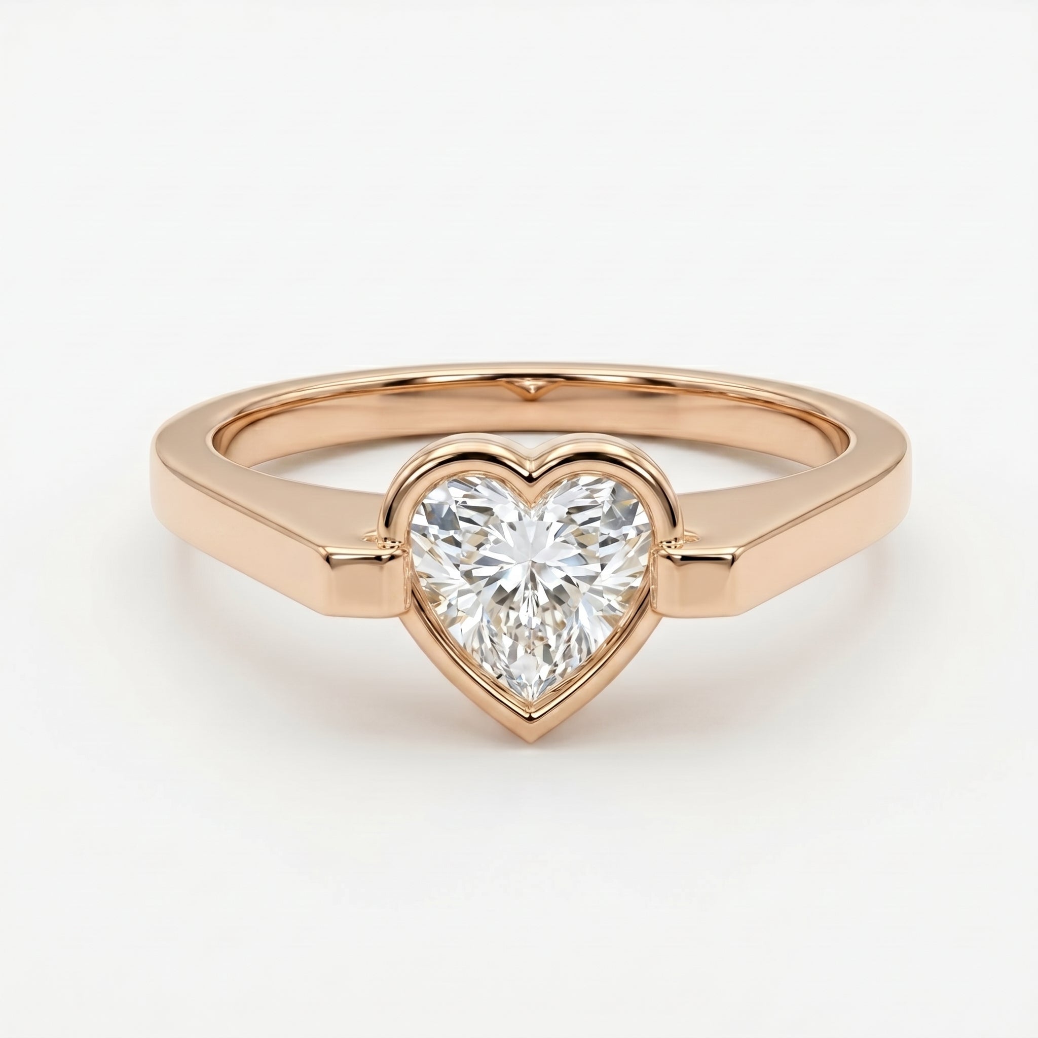 Elegant Heart-Shaped Solitaire Diamond Ring