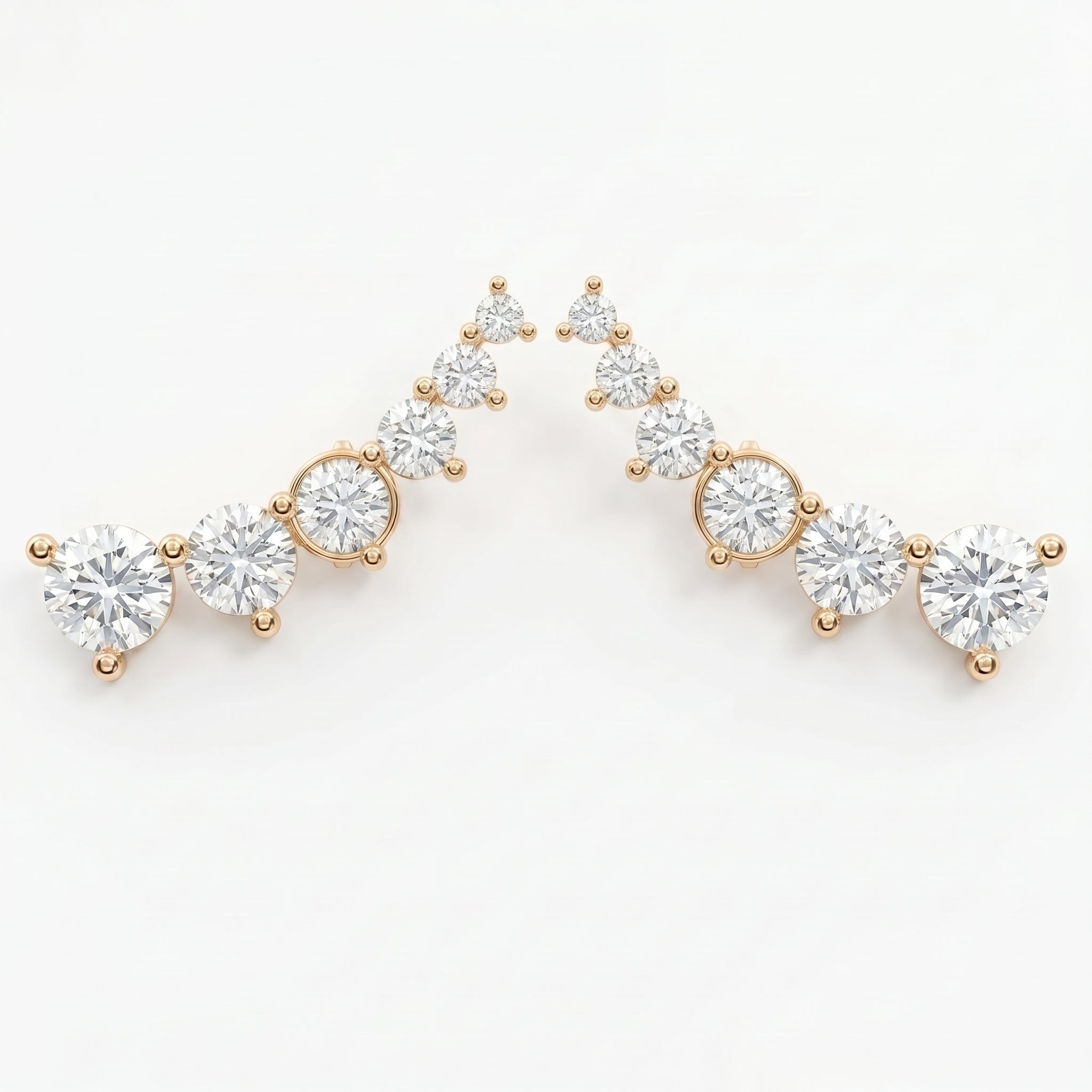 Round Diamond Celestial Climbers Fashion Earring