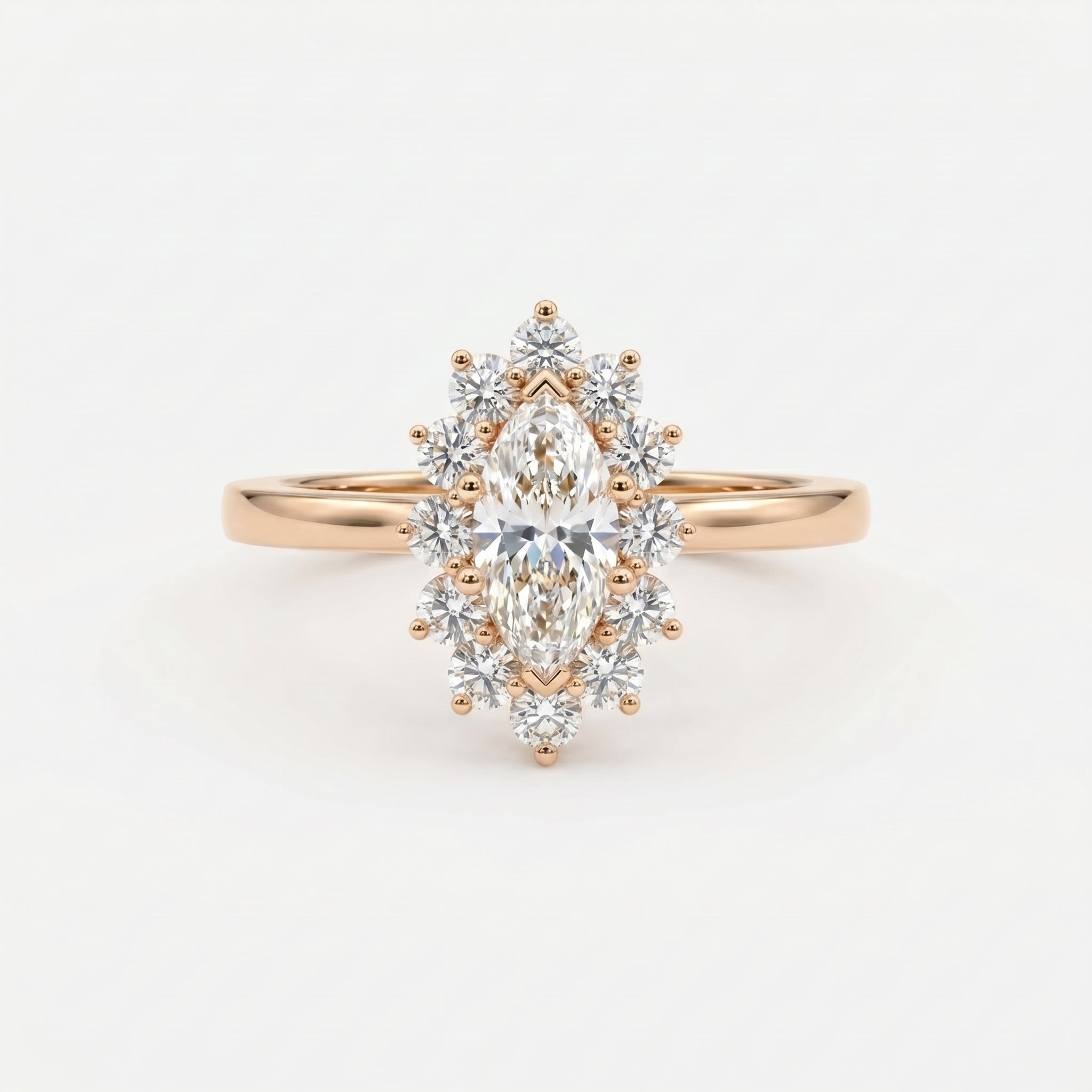 Marquise Halo Solitaire Engagement Ring