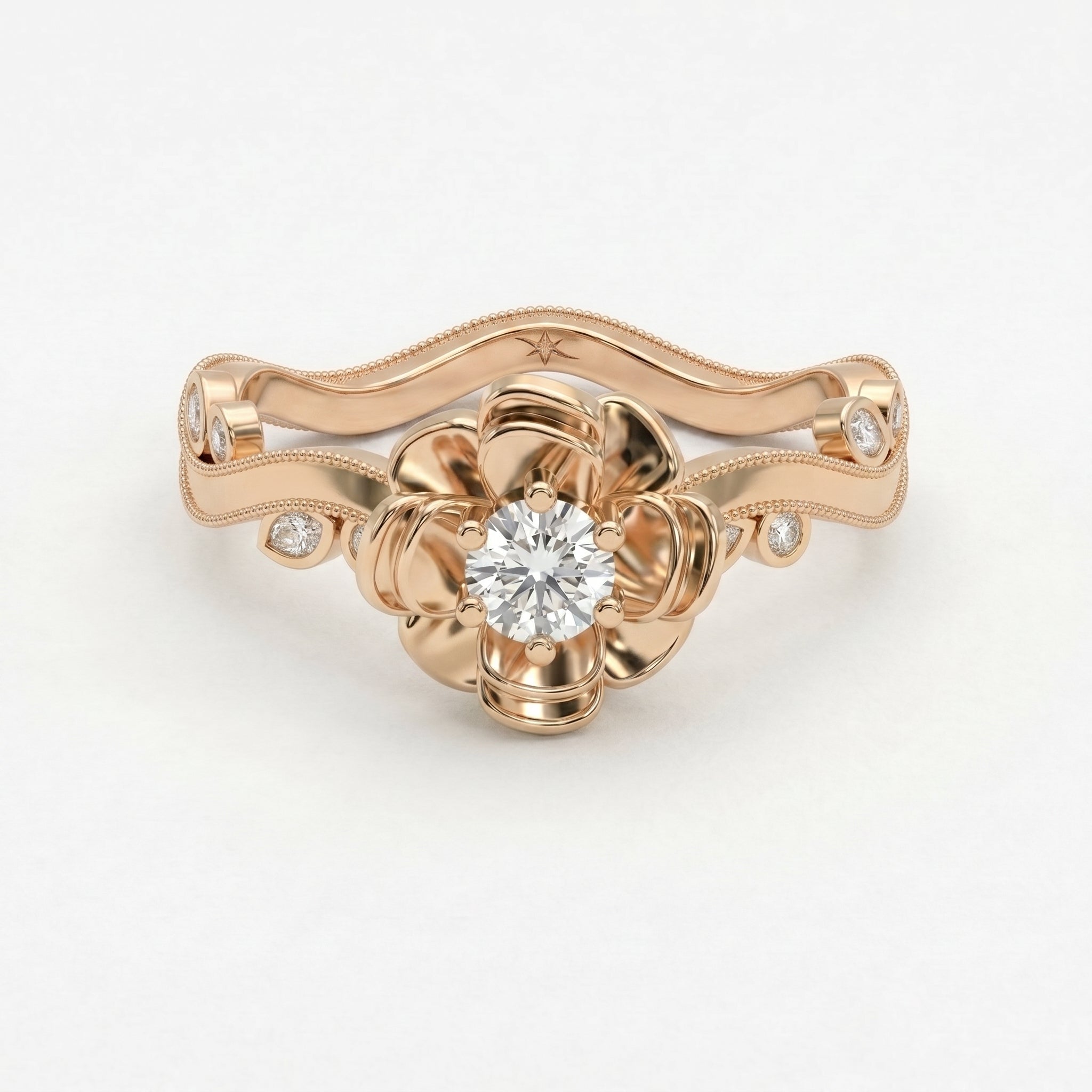 Custom Floral-Inspired Diamond Ring